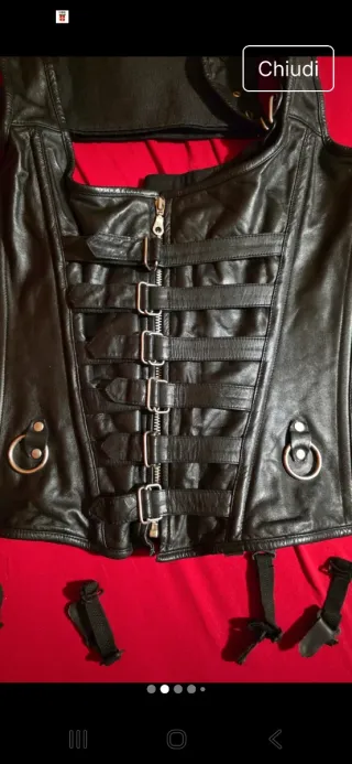 Corpetto in vera pelle nero tg 46