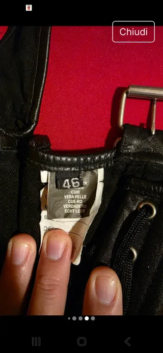 Corpetto in vera pelle nero tg 46