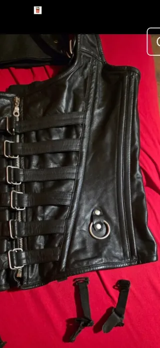 Corpetto in vera pelle nero tg 46