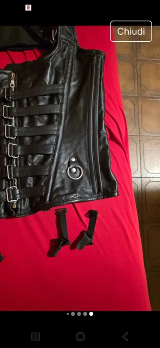 Corpetto in vera pelle nero tg 46