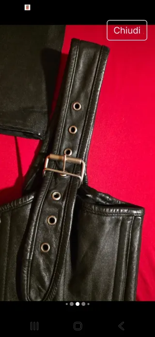 Corpetto in vera pelle nero tg 46