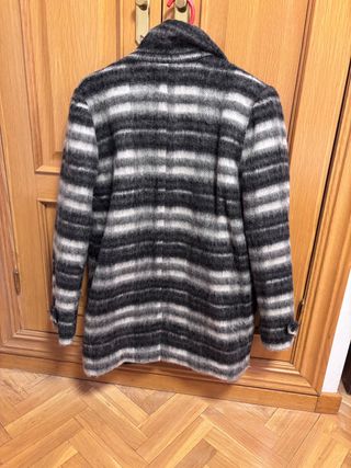 Abrigo Liu Jo Rayas Mujer Gris Blanco