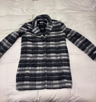 Abrigo Liu Jo Rayas Mujer Gris Blanco