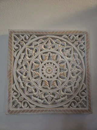 Decorazione murale mandala in legno 40 x 40 cm