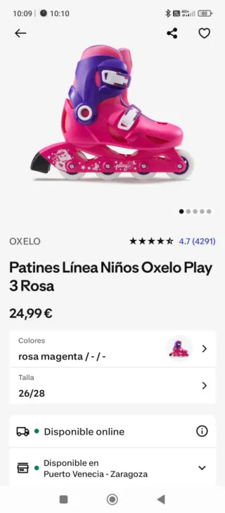 Patines Oxelo Rosas y Morados 32/34