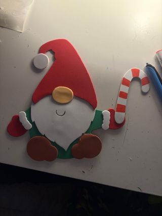 Gnomo Navideño con Bastón de Caramelo