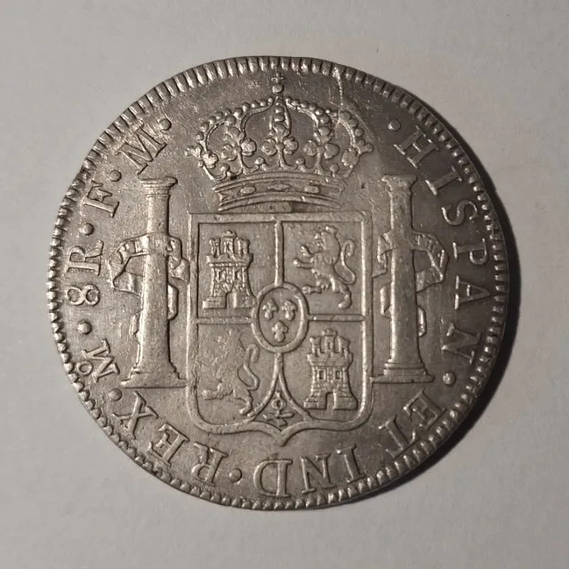 8 Reales Carlos III, año 1785. CON FICHA SUBASTA.