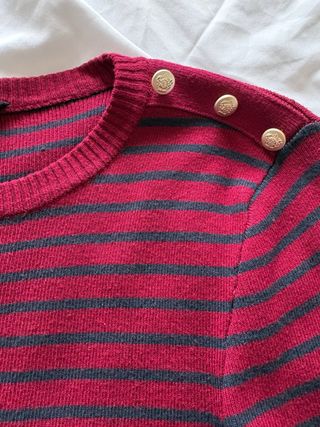 Jersey Stradivarius rayas burdeos y azul marino