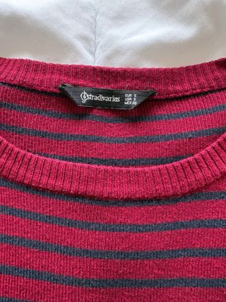 Jersey Stradivarius rayas burdeos y azul marino