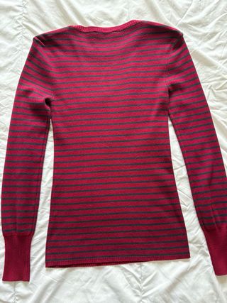 Jersey Stradivarius rayas burdeos y azul marino