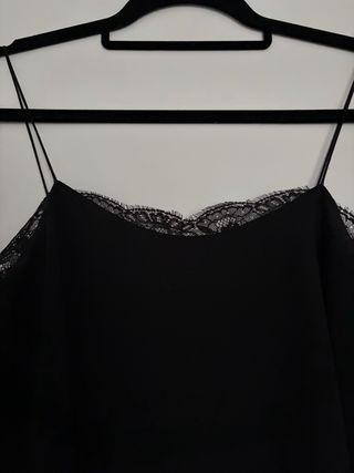 Top Zara tirantes encaje negro