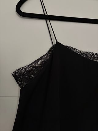 Top Zara tirantes encaje negro