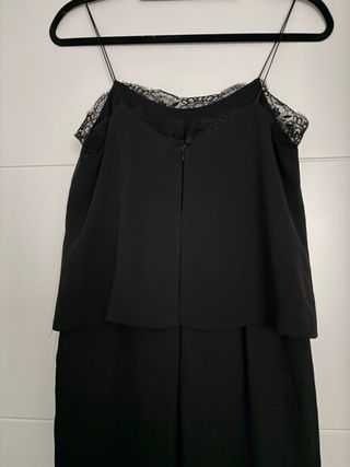 Top Zara tirantes encaje negro