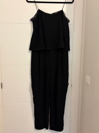 Top Zara tirantes encaje negro