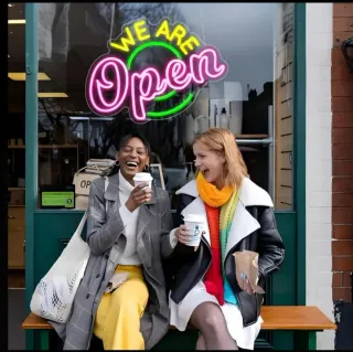 Lampada Neon LED "WE ARE OPEN"