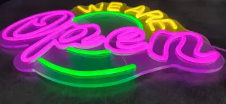 Lampada Neon LED "WE ARE OPEN"