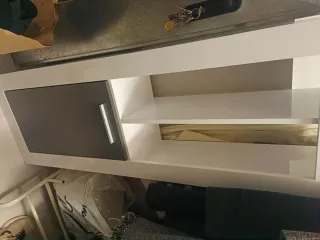 Mueble salón blanco y gris