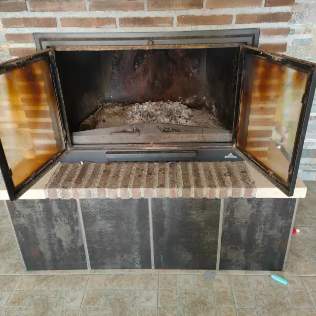 Insertable de leña con puerta de cristal