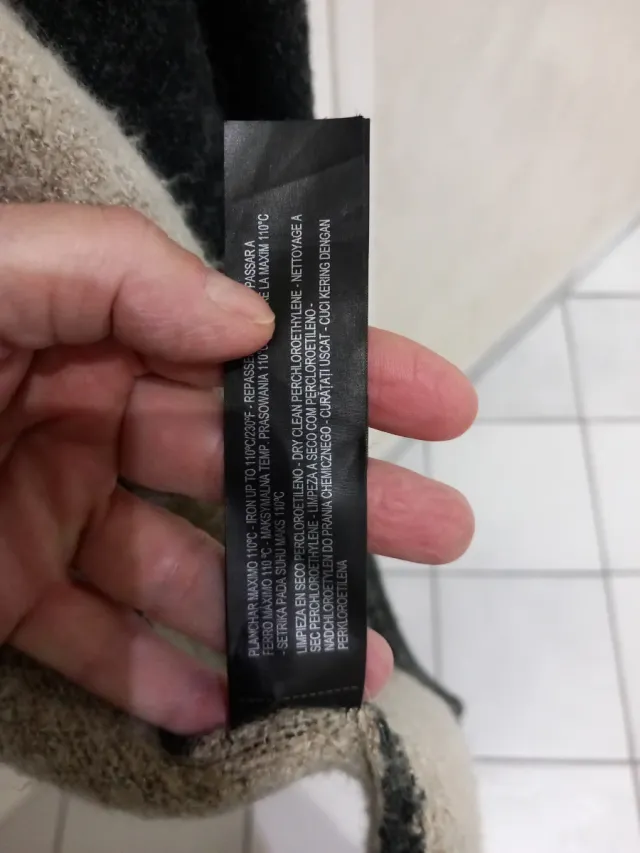 Cardigan lungo grigio scuro/beige