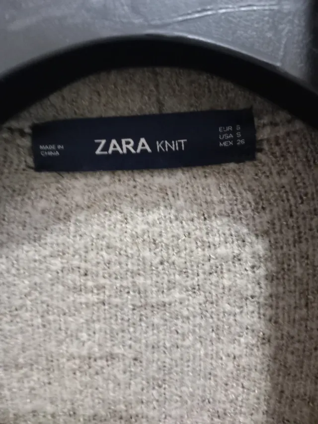 Cardigan lungo grigio scuro/beige