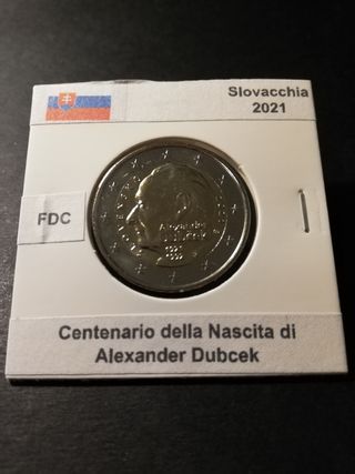 🇸🇰 2 Euro Commemorativi Slovacchia 2021 Dubcek