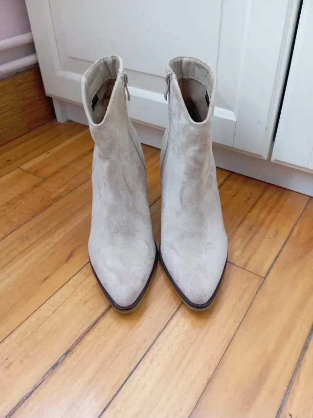 Botines ante beige mujer talla 40