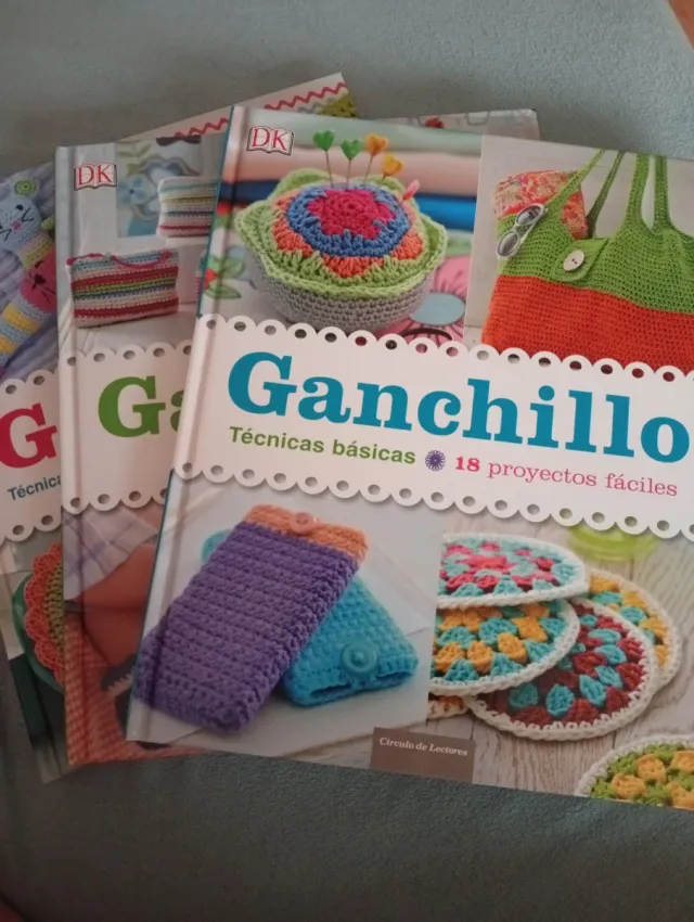 3 libros ganchillo, tecnicas básicas y avanzadas.