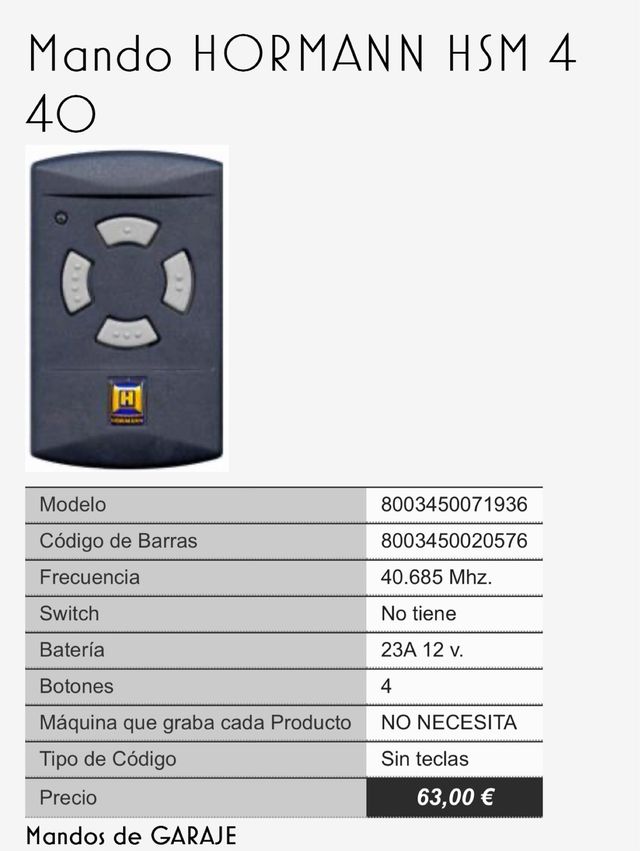 Mando Hormann HSM 4 40 MHz