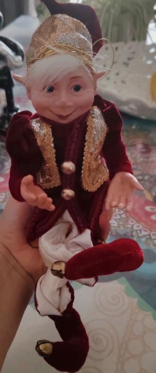 Elfo di Natale Rosso e Oro