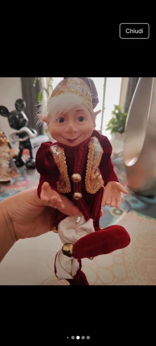 Elfo di Natale Rosso e Oro