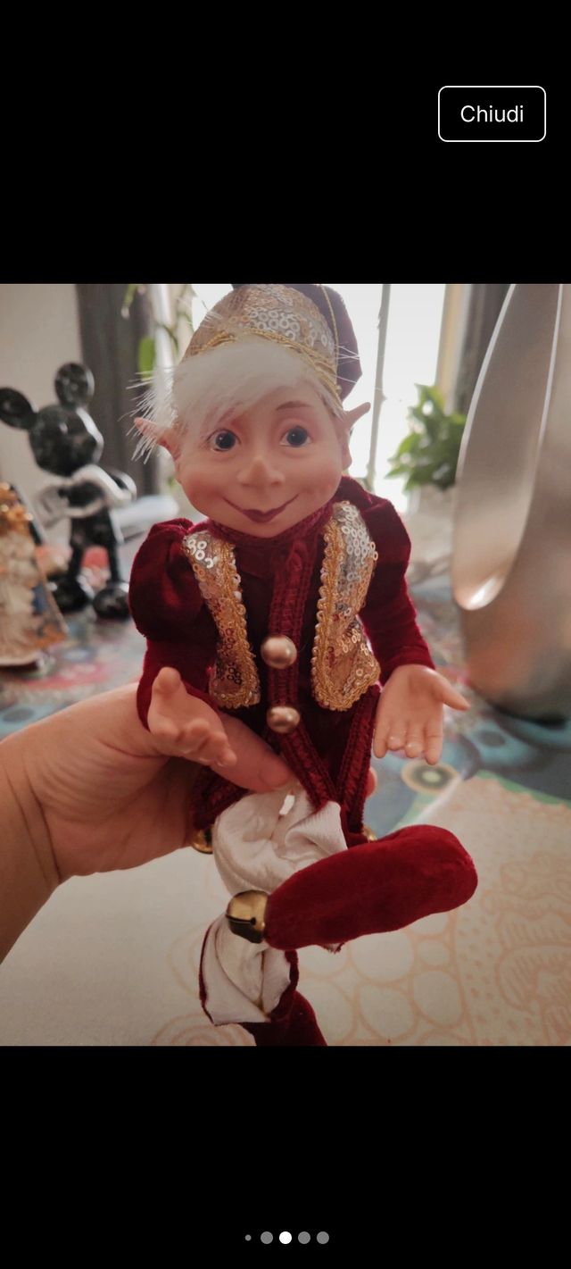 Elfo di Natale Rosso e Oro