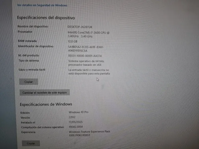 Ordenador Sobremesa i7-2600k 12GB RAM