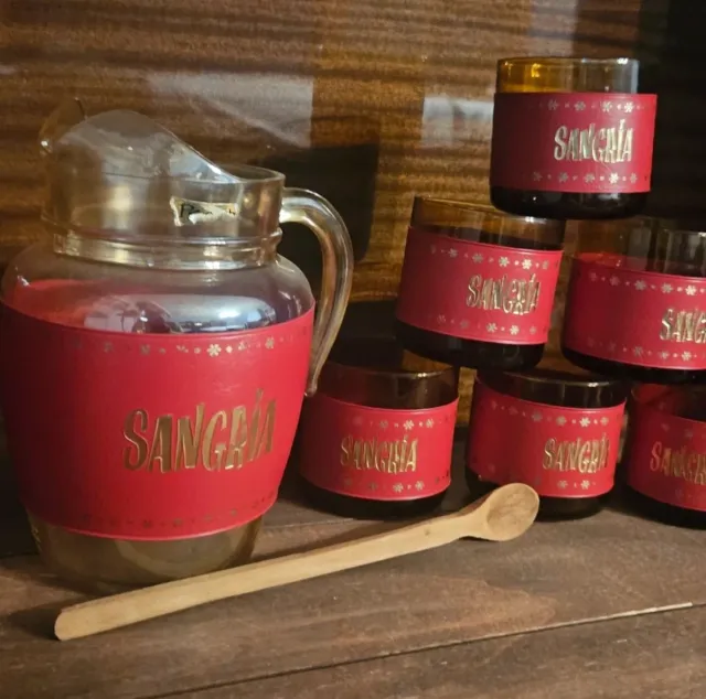 Juego Jarra y Vasos Sangría