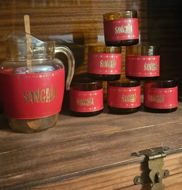 Juego Jarra y Vasos Sangría