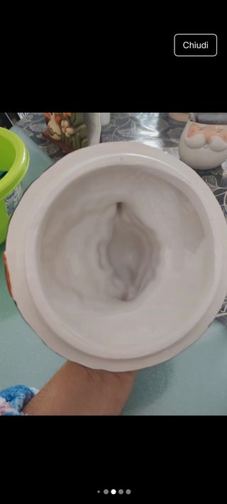 Biscottiera Babbo Natale Ceramica Grigia