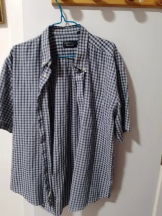 Camisa cuadros hombre manga corta XXL