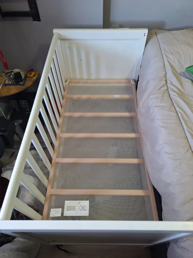 Cuna colecho blanca con colchón