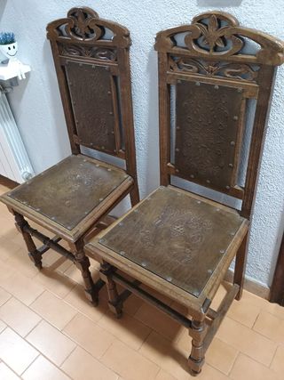 2 Sillas Madera Antiguas