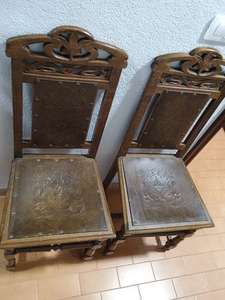 2 Sillas Madera Antiguas