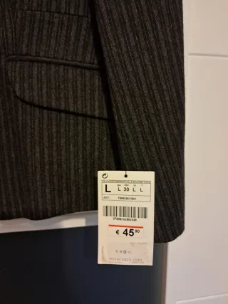 Blazer Zara Raya Gris Talla L