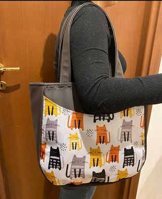 Borsa fatta a mano con gatti