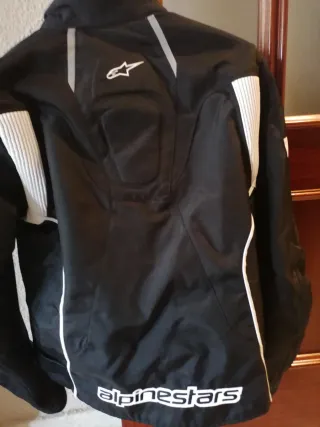 Chaqueta Moto Alpinestars Mujer Negra-Blanca.