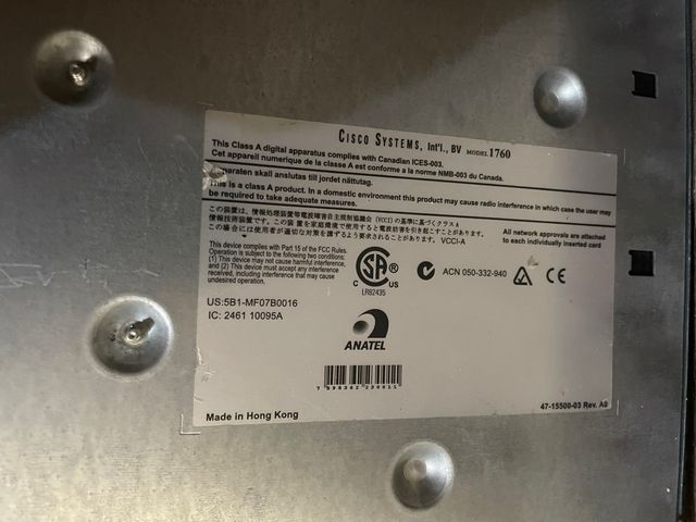 Cisco 1760 Modello 1700 Serie