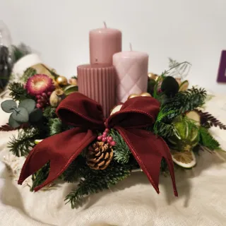 Corona Navidad Flores Secas y Preservadas