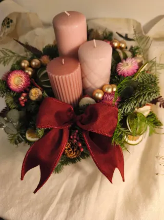 Corona Navidad Flores Secas y Preservadas