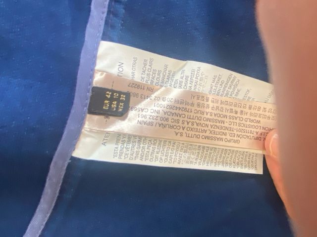 Blazer Massimo Dutti T42, tejido imitación vaquero