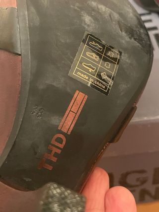 TOMMY HILFIGER - Sandalias tacón marrón/negro 38