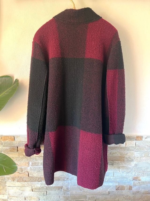 Cappottino misto lana nero e rosso