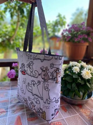 Borsa fatta a mano con disegno SIMONS CAT