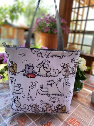 Borsa fatta a mano con disegno SIMONS CAT